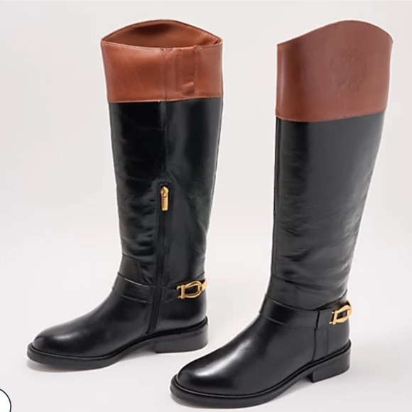 Vince Camuto Leather Knee High Boots - Amanyir - Picture 1 of 12